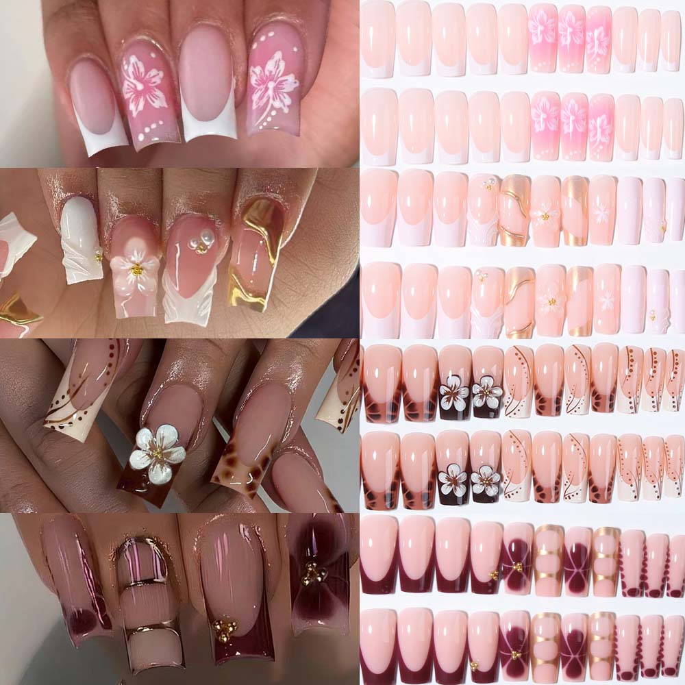 Decorating Tip Set - 96Pcs(4Campuran) Kuku Gel 3D Tiga Dimensi