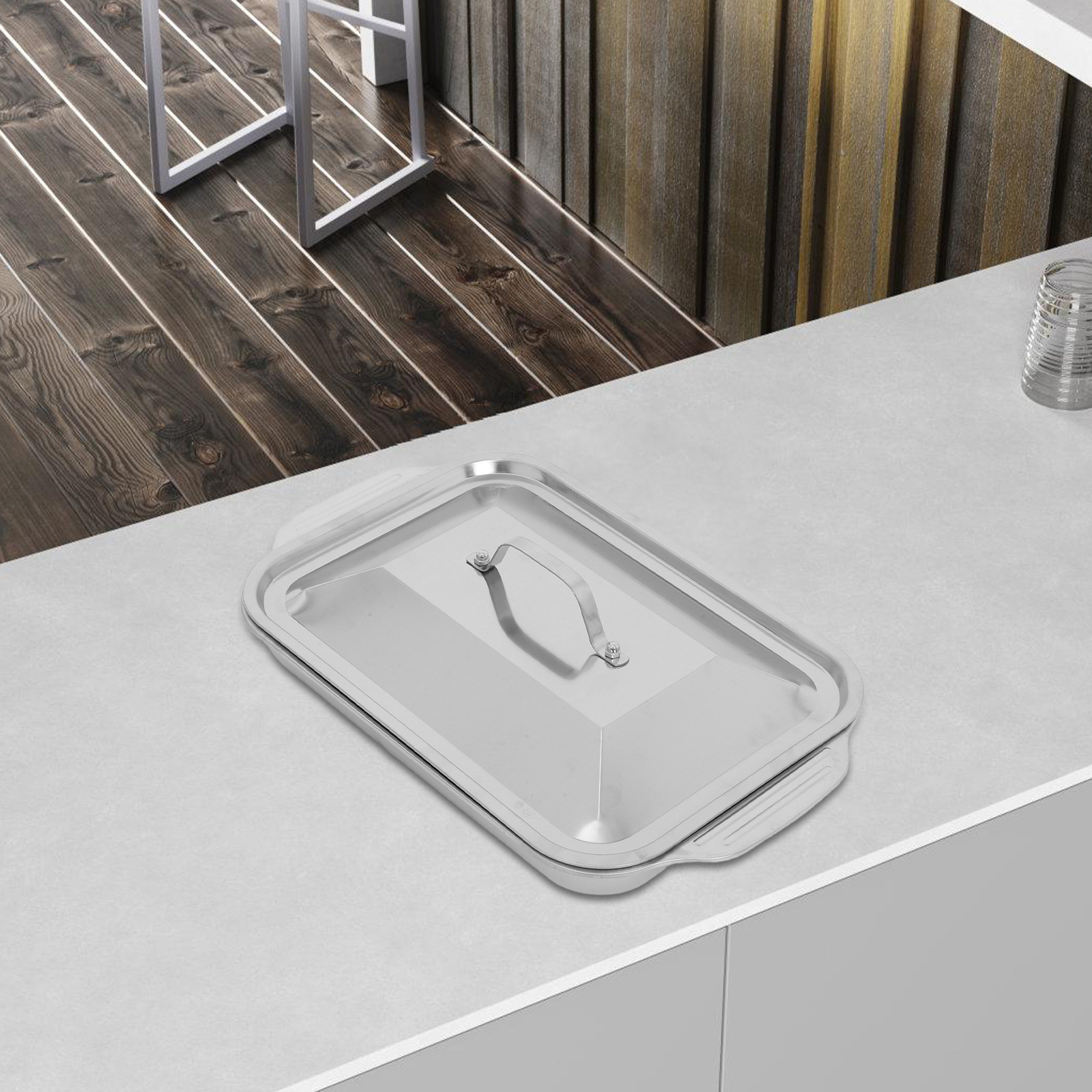 Kitchen Baking Dishes - Nampan Panggang Persegi Panjang Stainless Steel