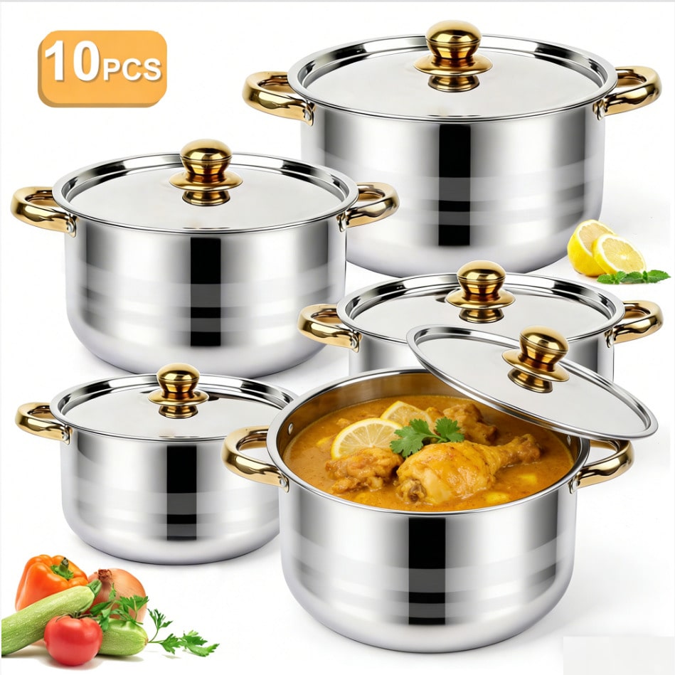 Kitchen Baking Kit - Set Panci Stainless Steel Modern Mewah,