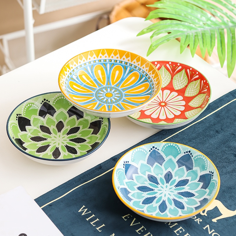 Kitchen Baking Dishes - 4pc Piring Keramik Bohemian - Piring