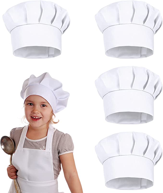 Baking Kitchen Kids - 4 Buah Topi Pesta Putih Kostum