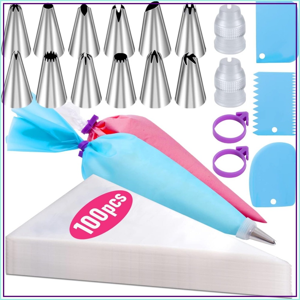 100 Buah Tas Kue Sekali Pakai  - Decorating Tip Set ulasan dan harga