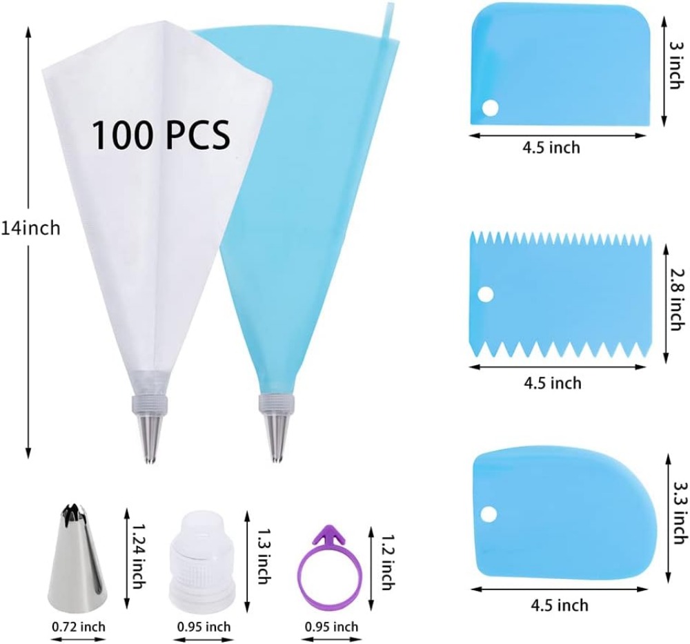 100 Buah Tas Kue Sekali Pakai  - Decorating Tip Set ulasan dan harga