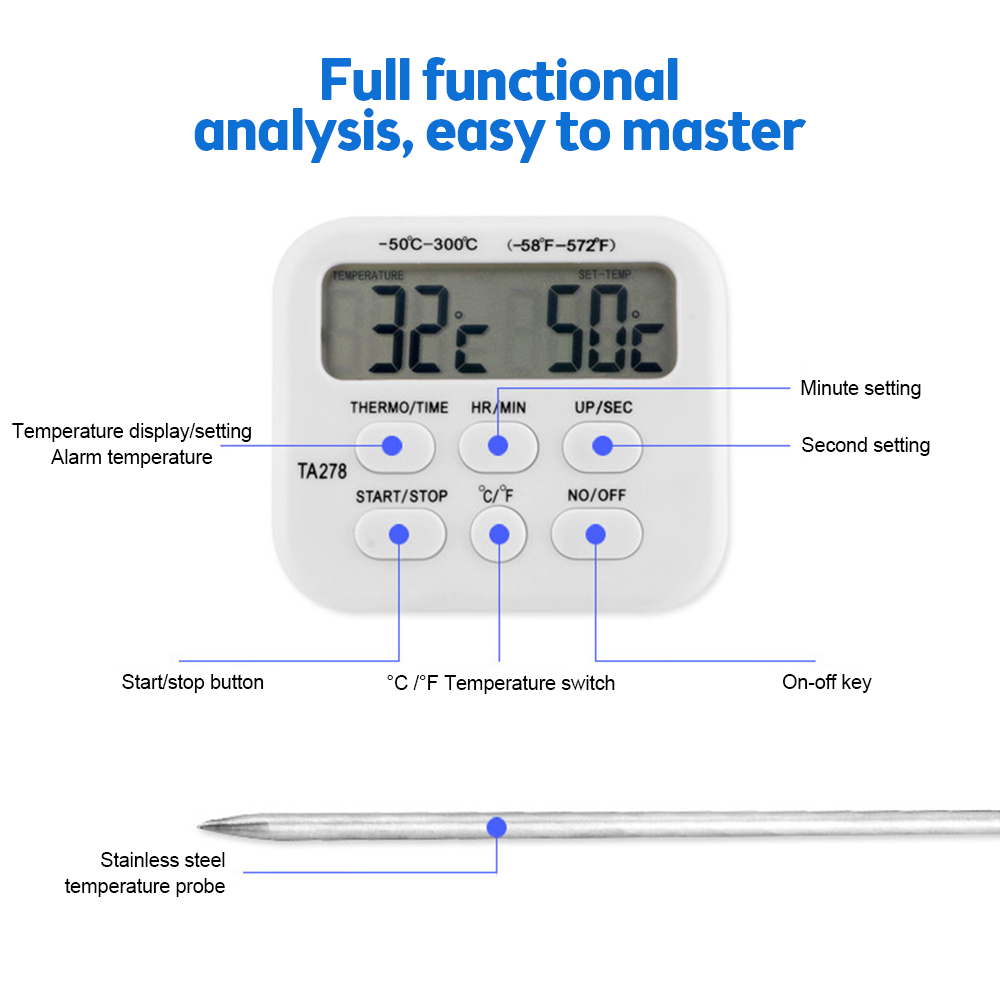 TA278 termometer dapur Digital - Kitchen With Baking Station ulasan dan harga