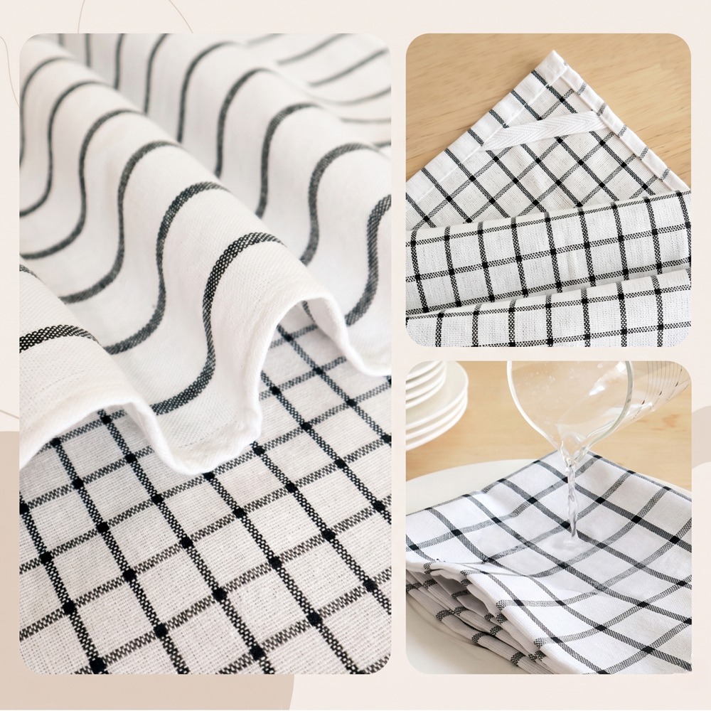 4 PCS Serbet Dapur Katun Motif - Kitchen Baking Dishes ulasan dan harga
