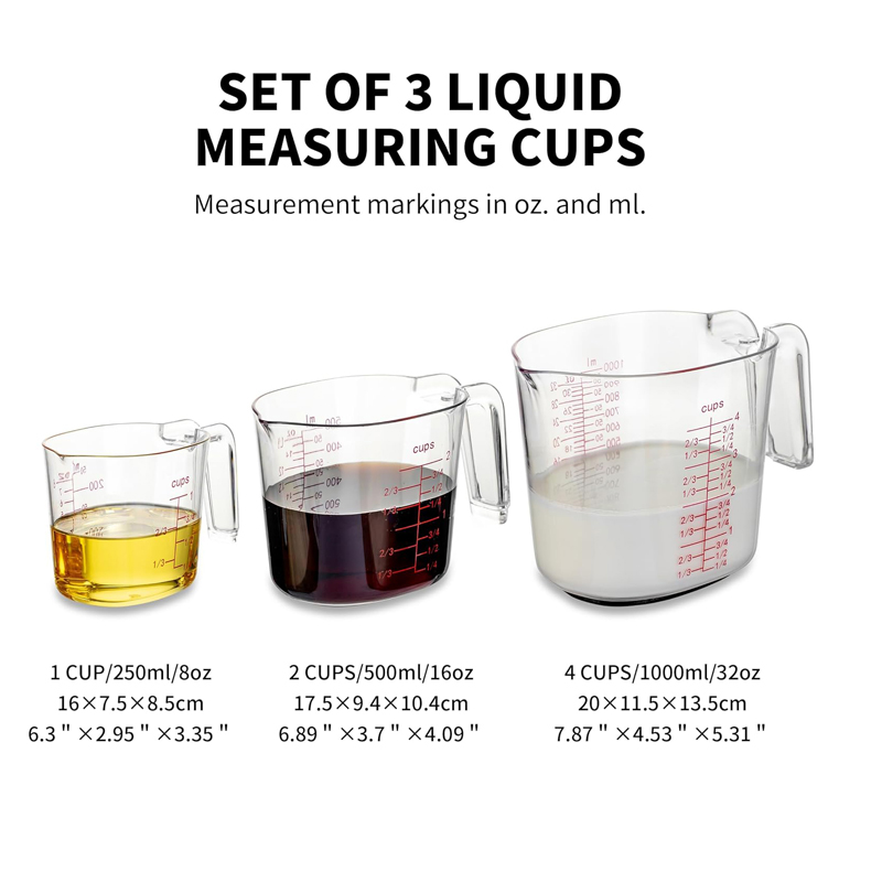 1Cup, 2Cup, 4Cup Set Gelas Uku - Kitchen Baking Kit ulasan dan harga