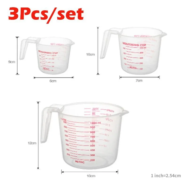 Gelas ukur cair PVC, 3 buah ki - Kitchen Baking Kit ulasan dan harga